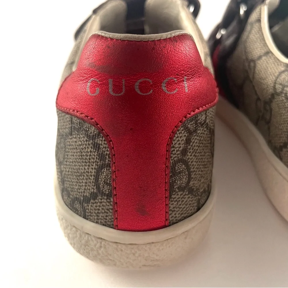 Gucci Kids Unisex Supreme Line Sherry Line Velcro Ace Sneakers Size 34